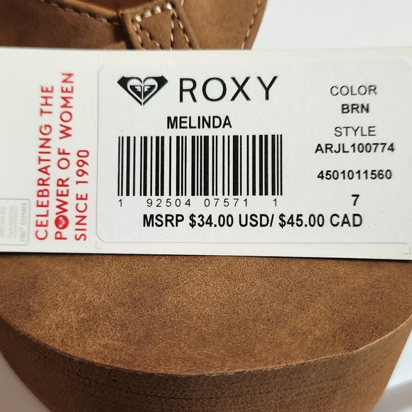 Roxy Flip Flops Sz 7 NWT - Picture 2 of 4